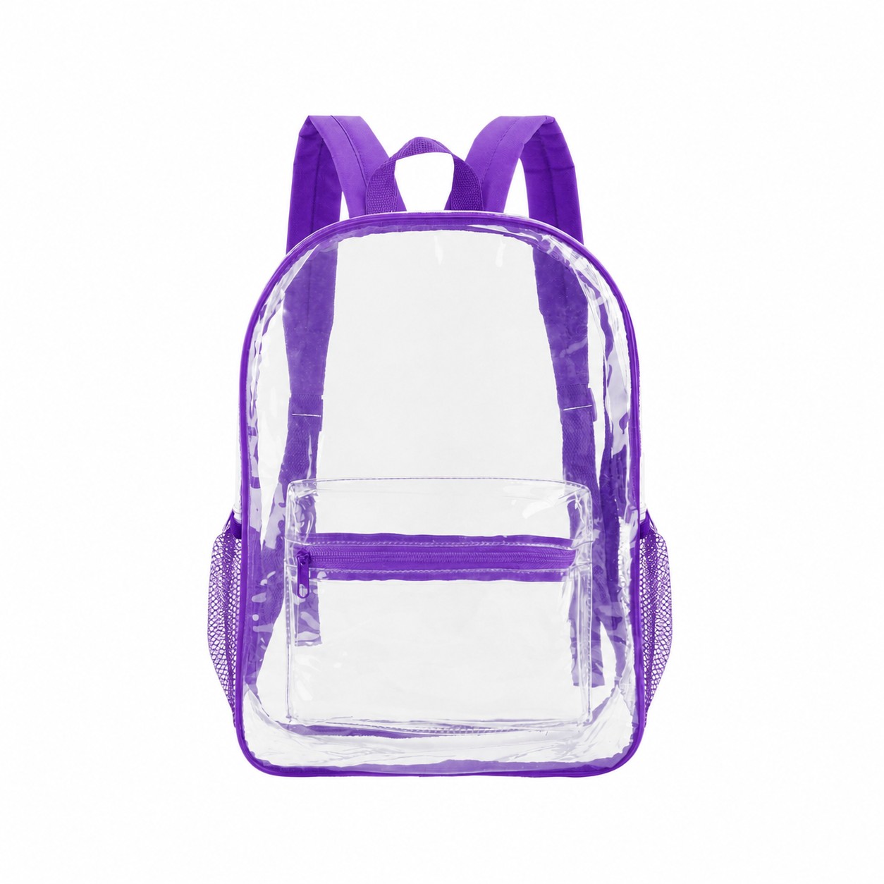 PVC Zippered Storage Backpack — Purple