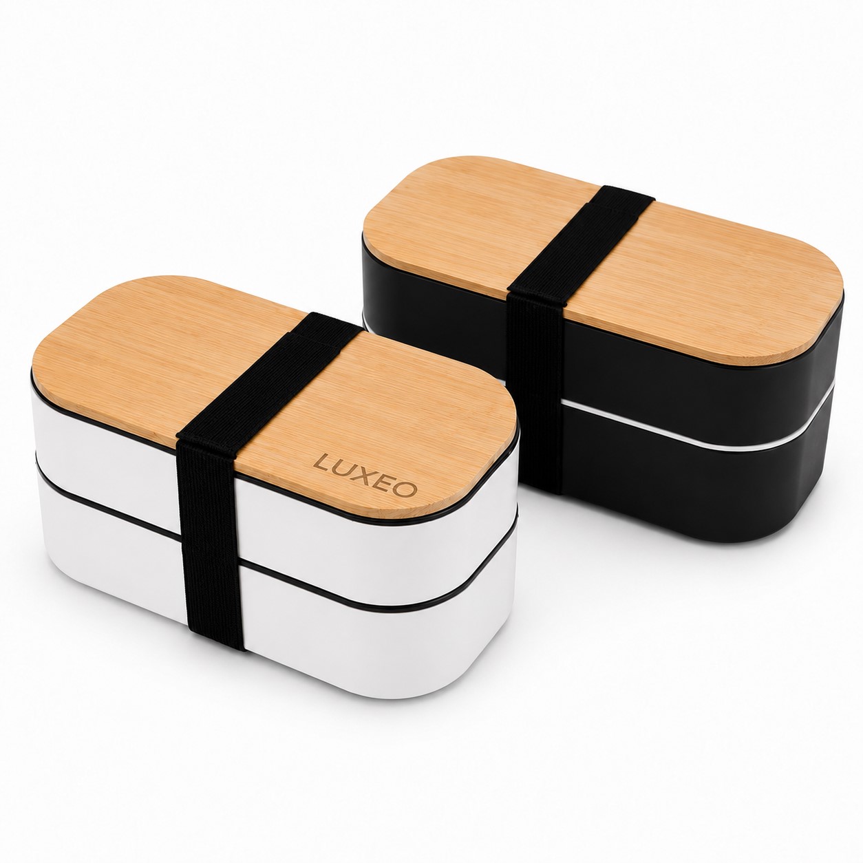 Stacked Bento Lunch Box With Bamboo Lid