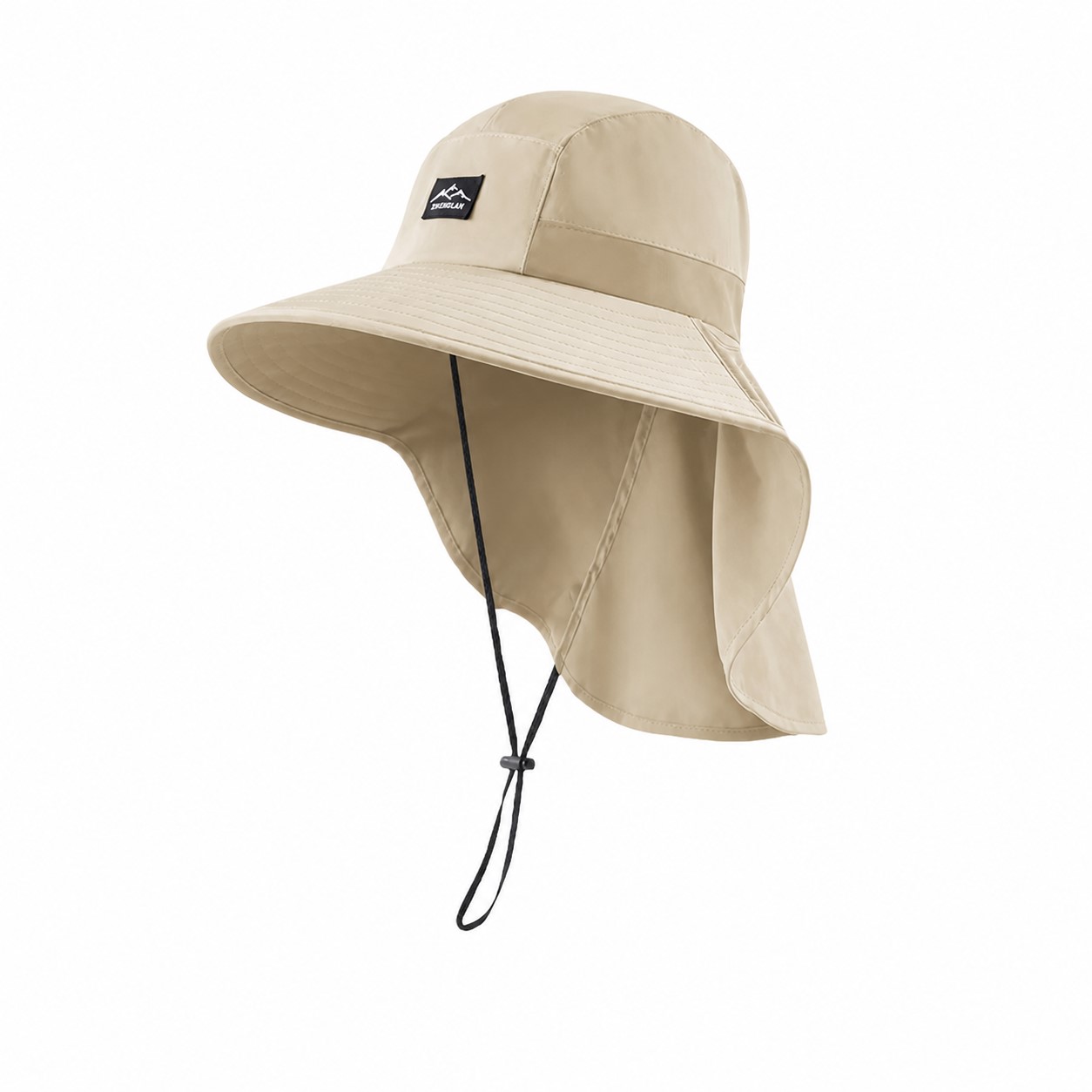 Polyester Neck Cover Boonie Hat — Khaki Beige