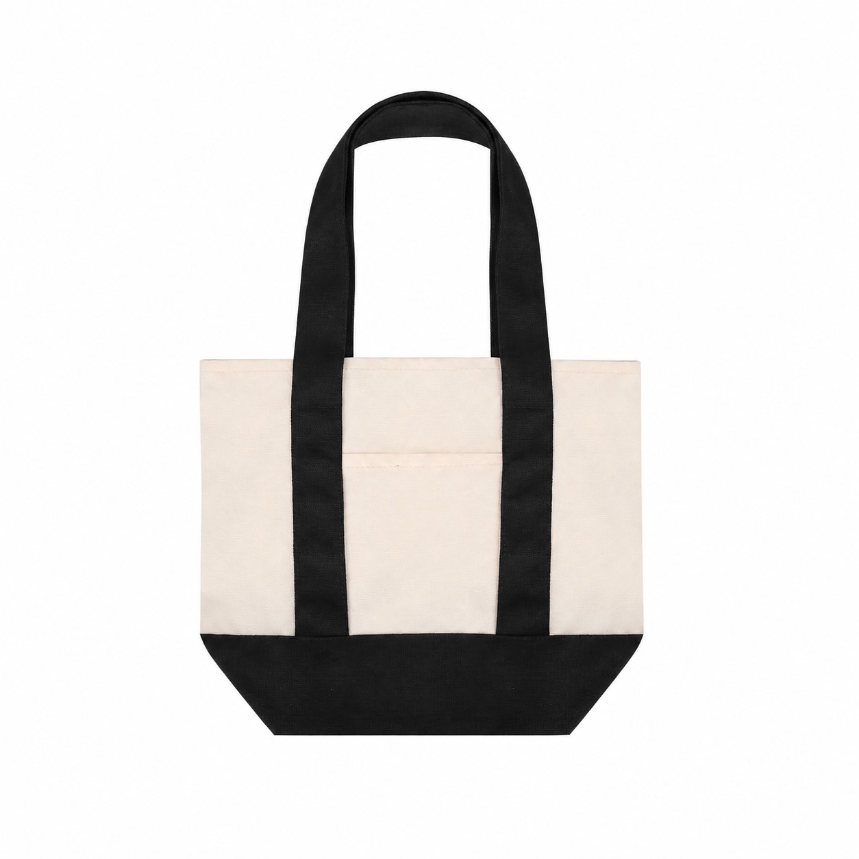 Structured Bottom Canvas Tote Bag — Black