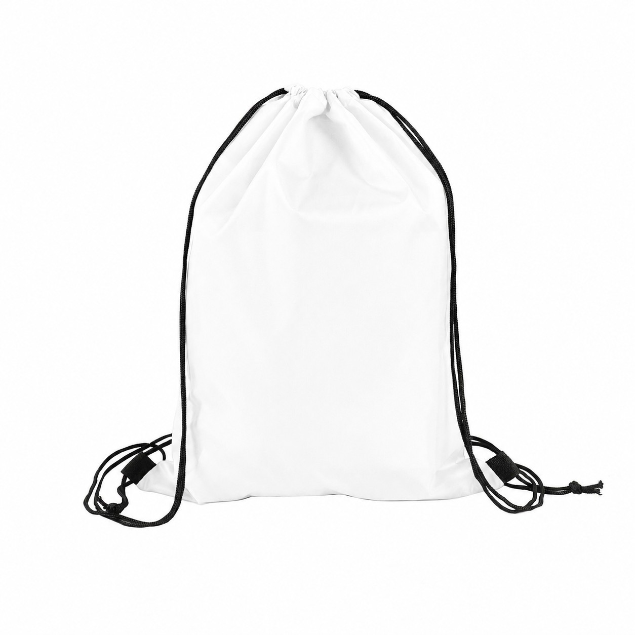 210D Polyester Drawstring Bag — White