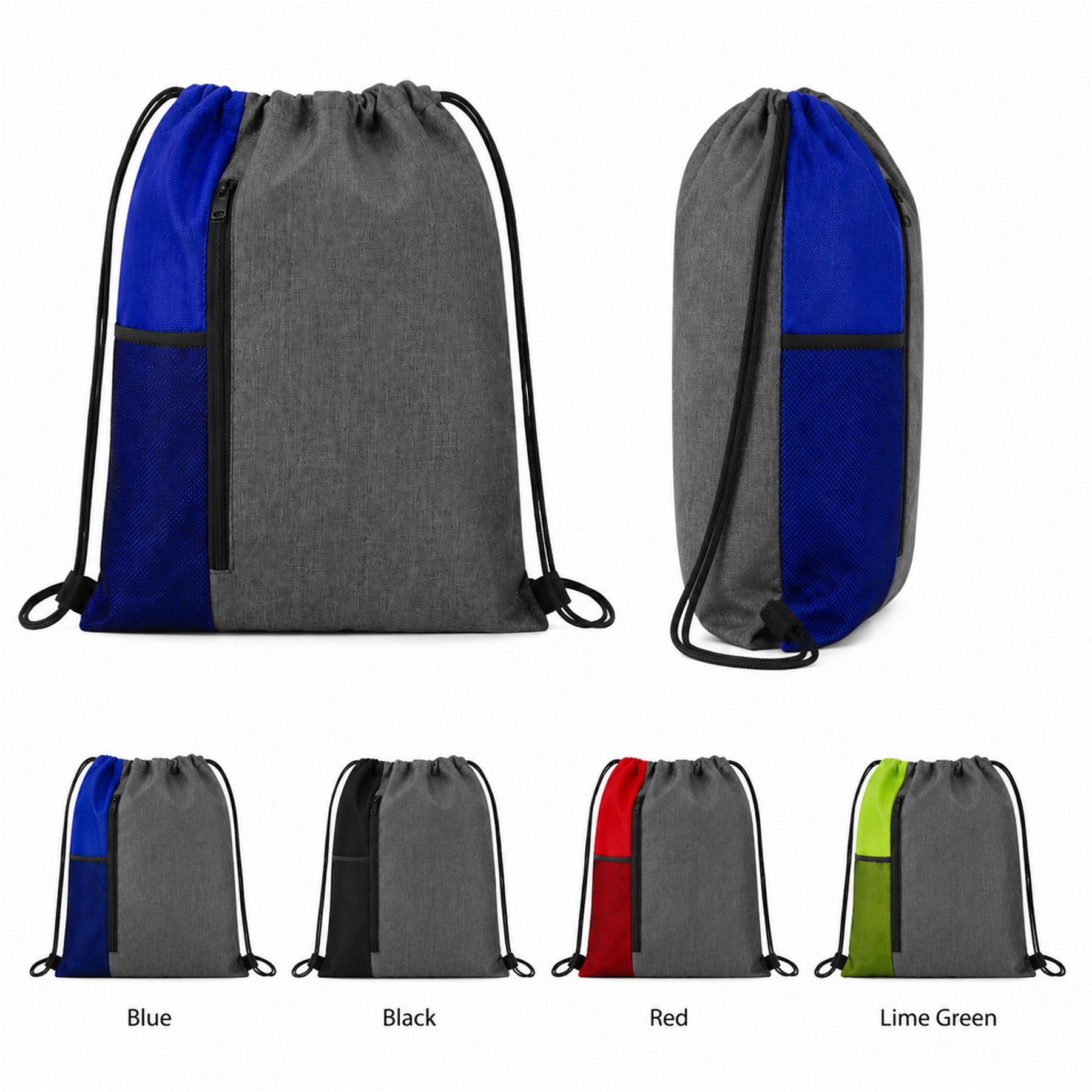 Drawstring Backpack With Mesh Pocket
