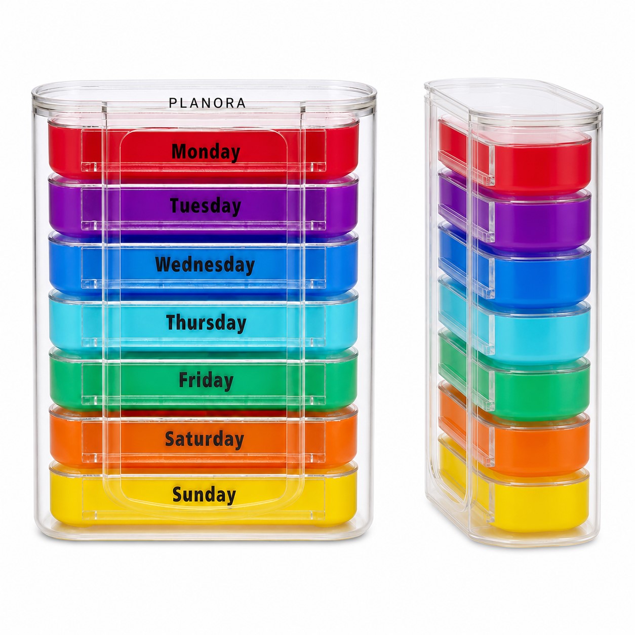 Weekly Polypropylene Pill Drawer Case