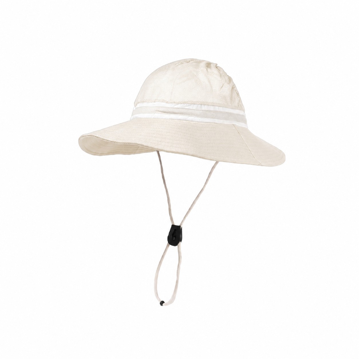Polyester Mesh Crown Sun Hat — Off White