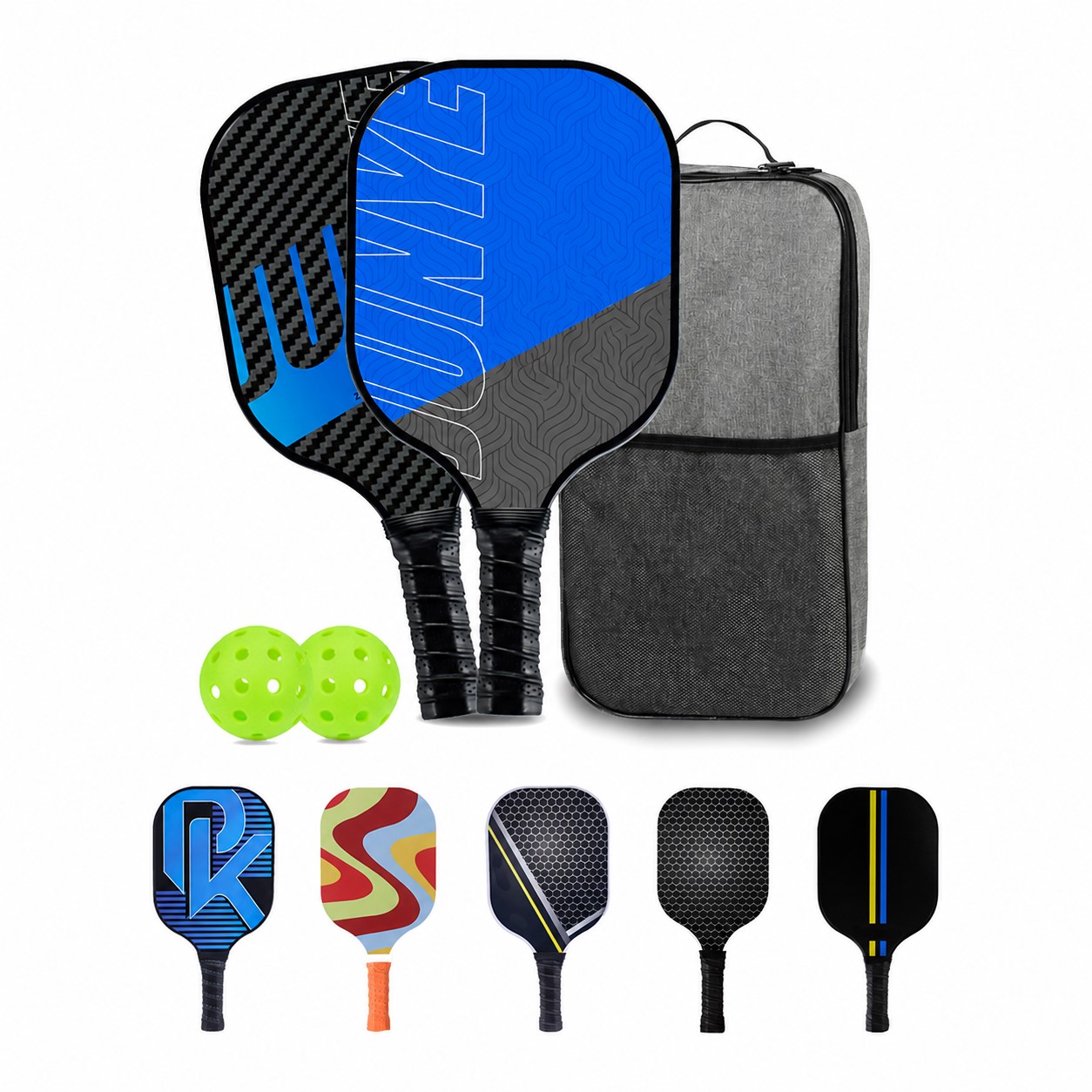 Carbon Fiber Pickleball Paddle Kit — Blue