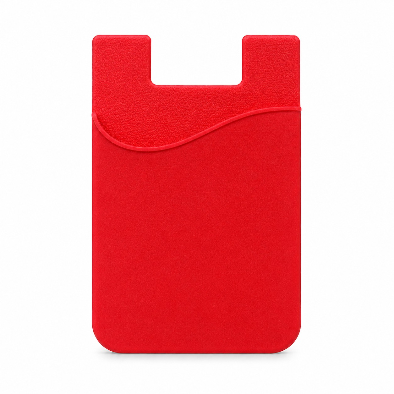 Adhesive Silicone Phone Card Holder — Red