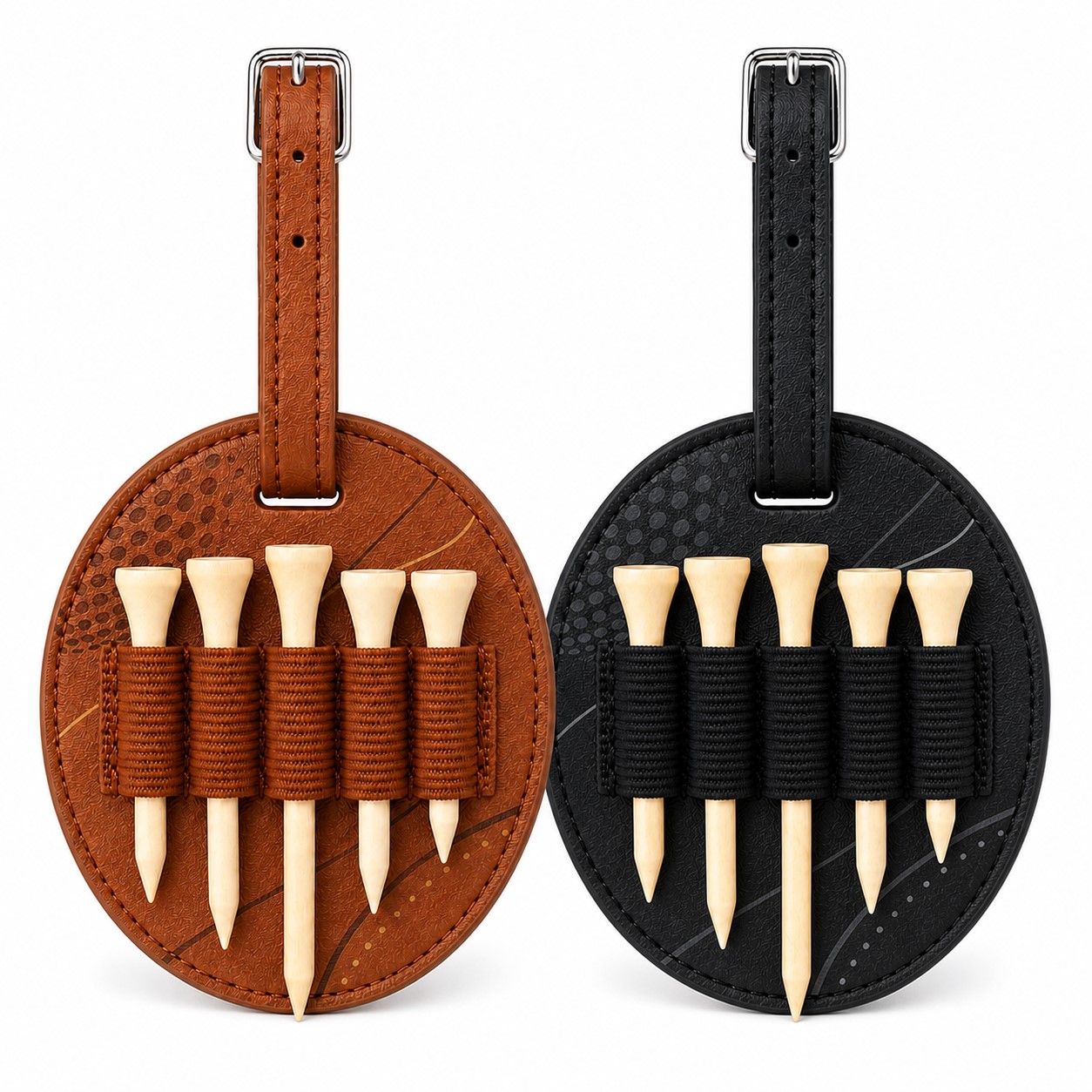 Round PU Polo Golf Tee Holder