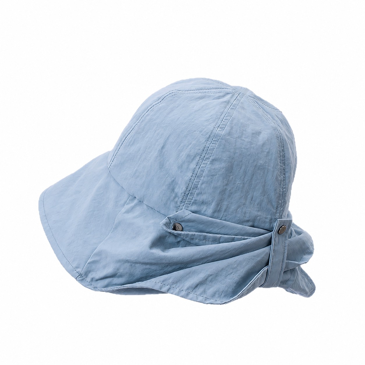 Polyester Neck Cape Sun Hat — Misty Blue