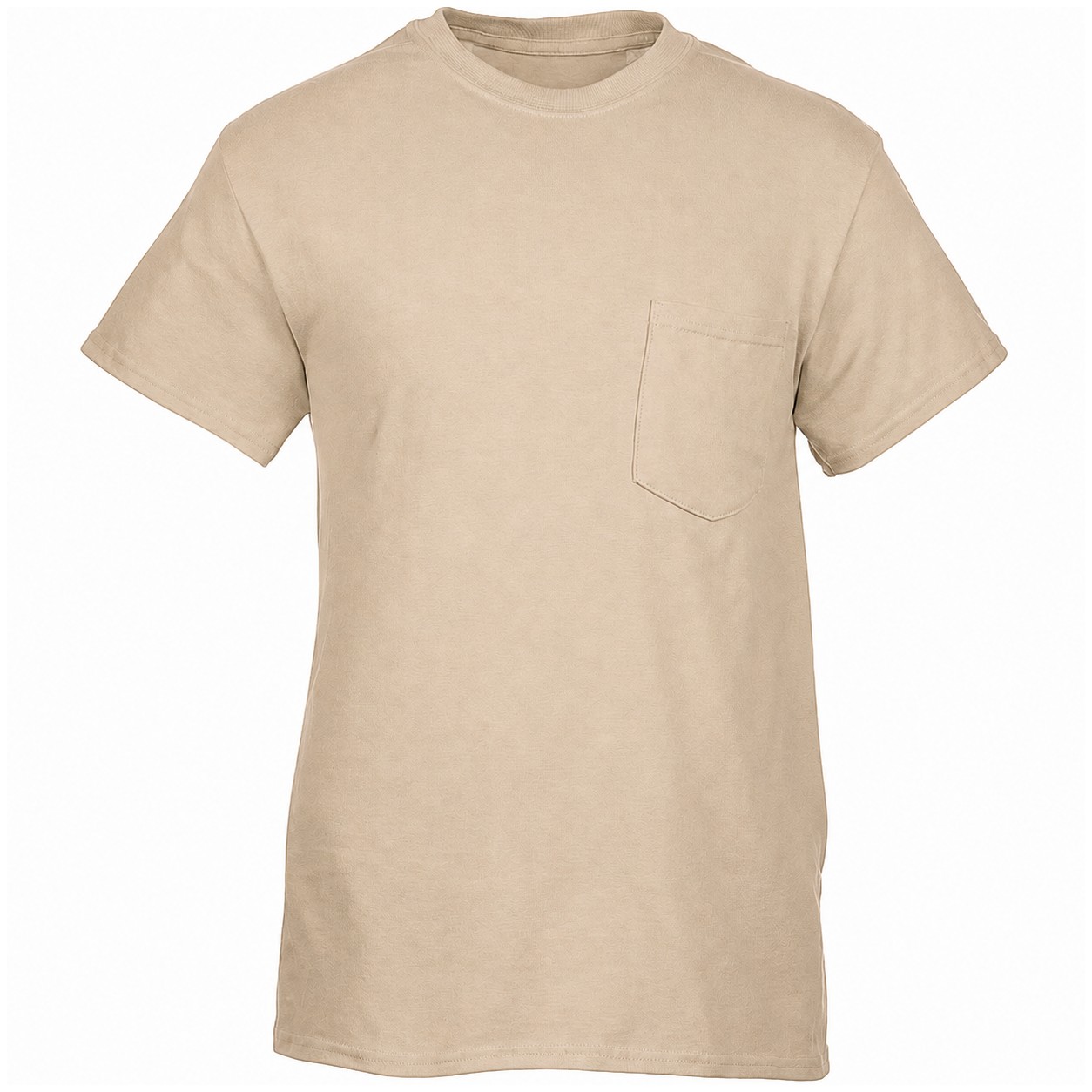 Heavy Cotton Pocket Uniform Tee — Beige
