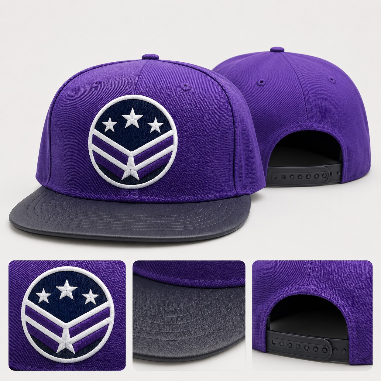 Cotton Flat Brim Snapback Cap