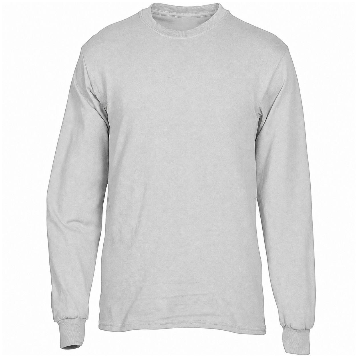 Cotton Long Sleeve Crewneck Shirt — Silver