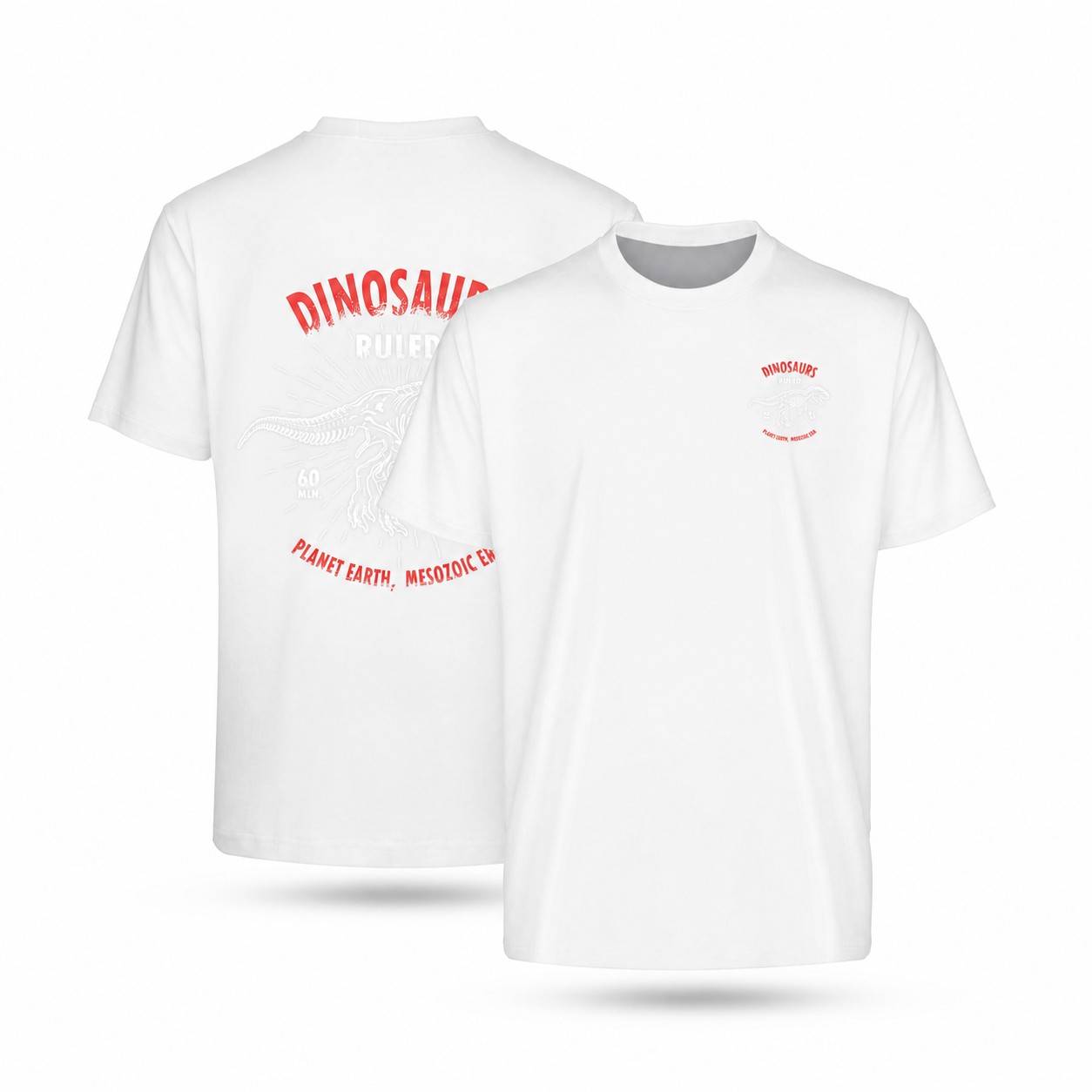 Polyester Short Sleeve T-Shirt — Clear White