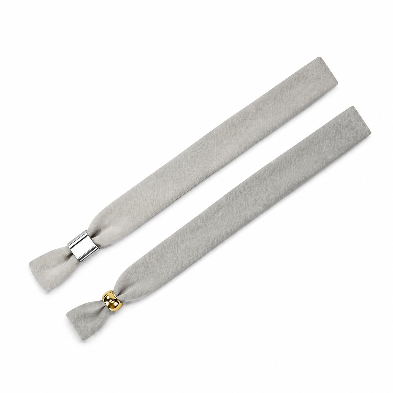 Polyester Wristband With Two-Way Metal Lock — Nickel Silver