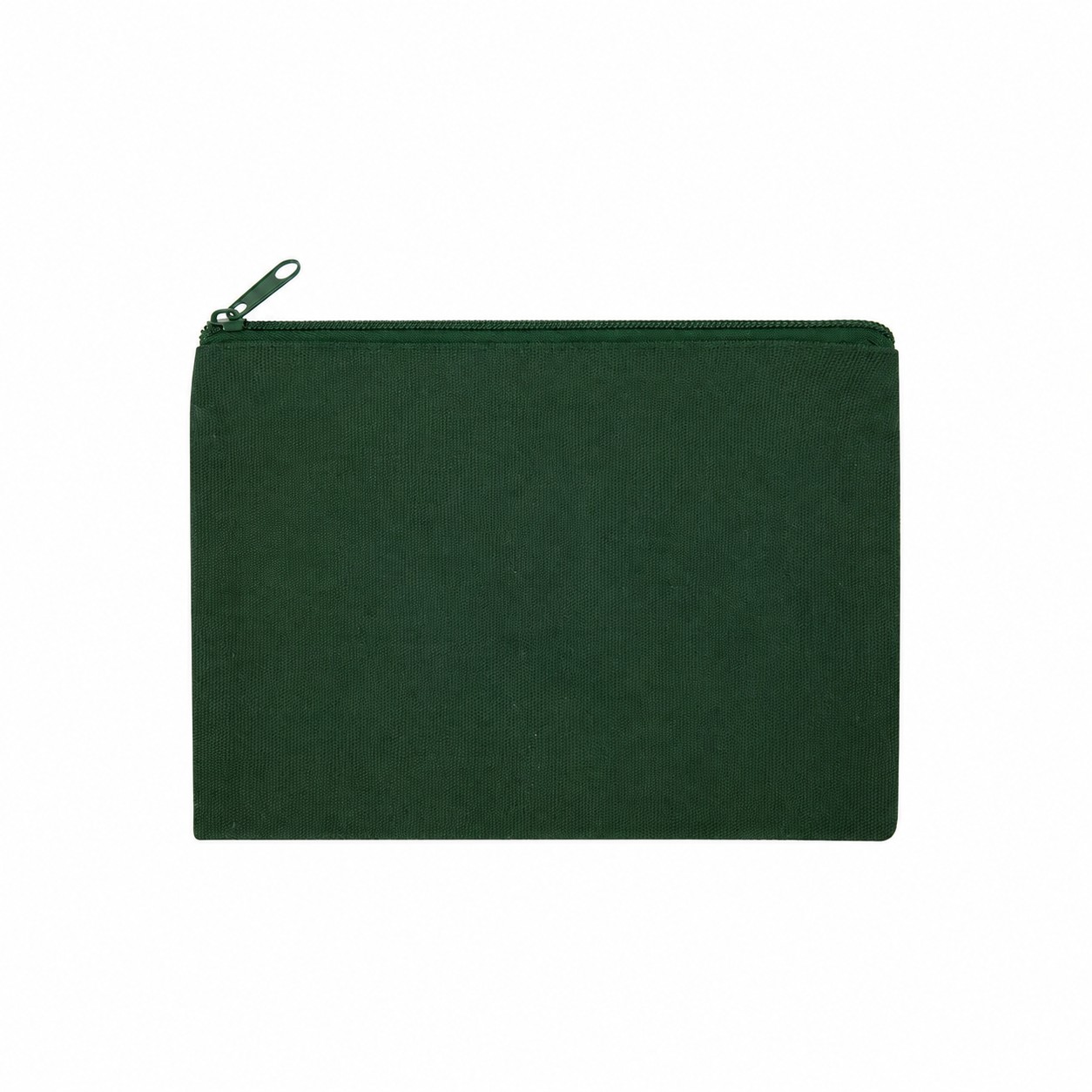 12 Oz Cotton Canvas Zipper Pouch — Forest Green