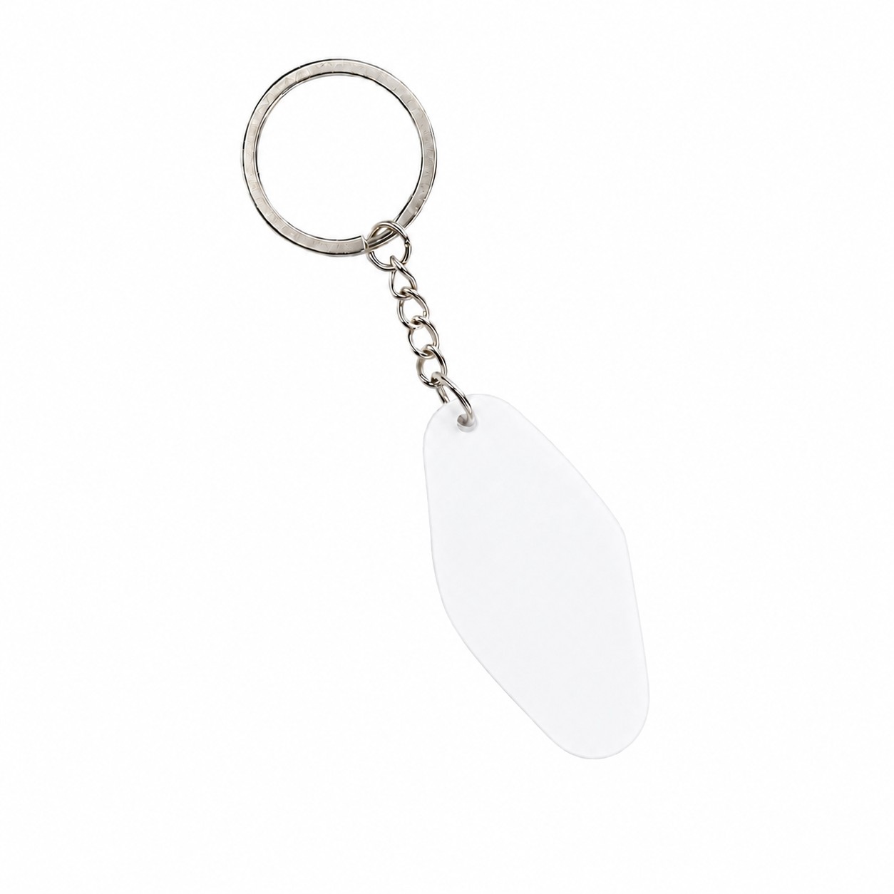 Acrylic Key Tag With Hardware — Clear White