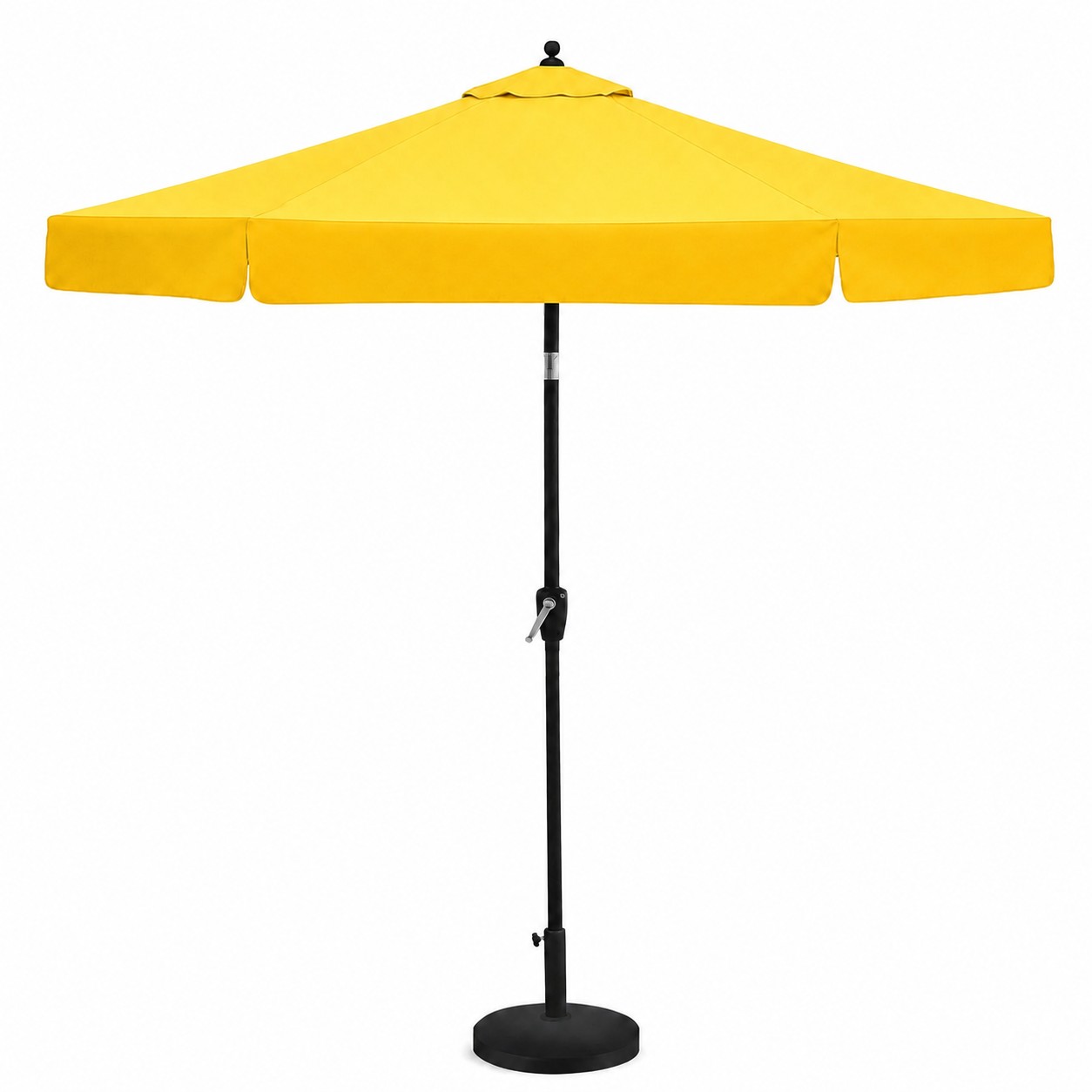 Aluminum Market Patio Umbrella With Auto Tilt — Yellow
