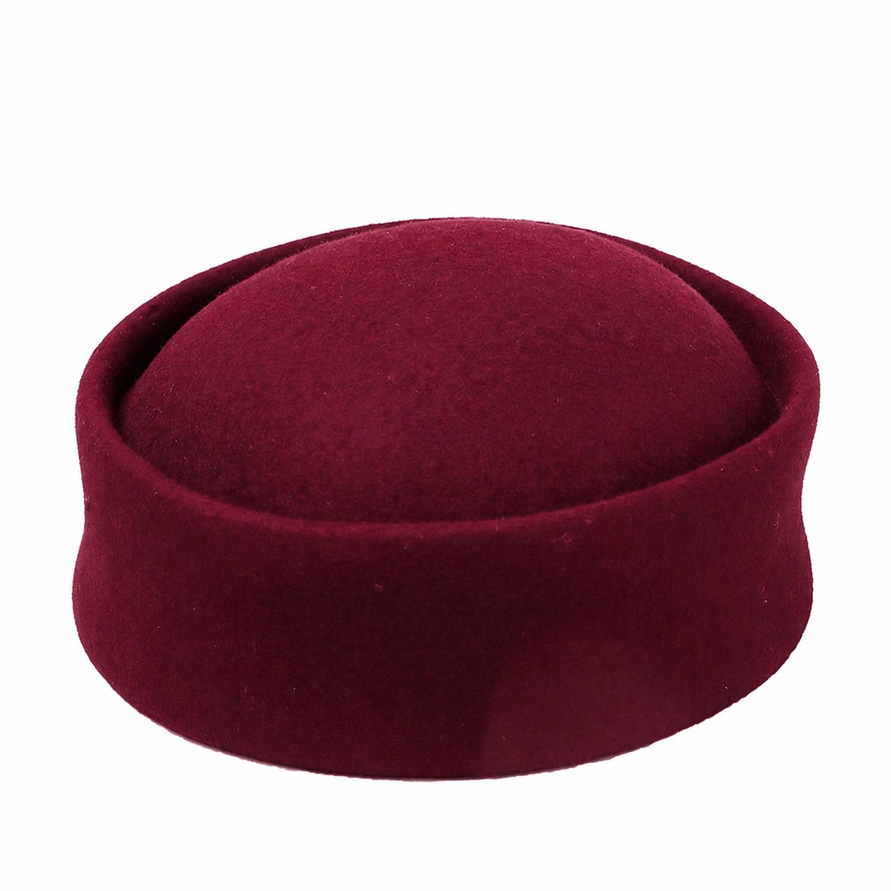 Polyester Flight Attendant Hat — Wine Red
