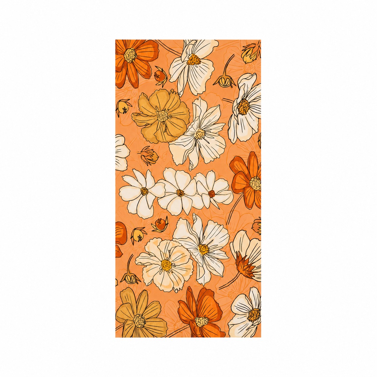 Cotton Velour Beach Towel — Orange