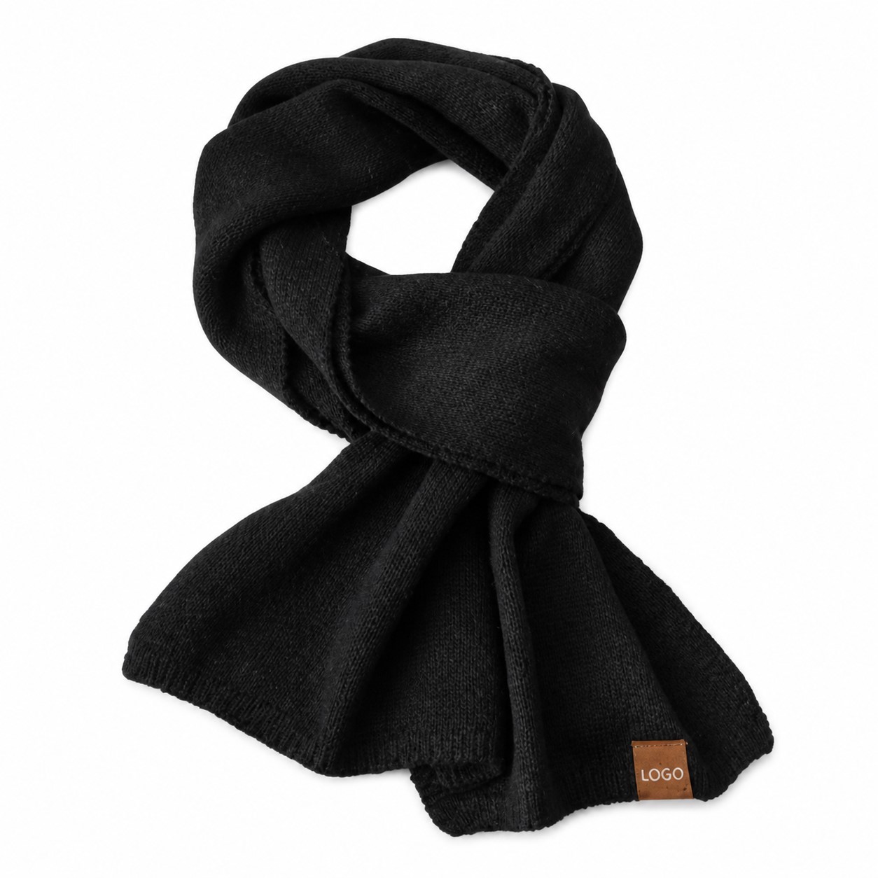 Plush Acrylic Knit Bandanna Scarf — view 2