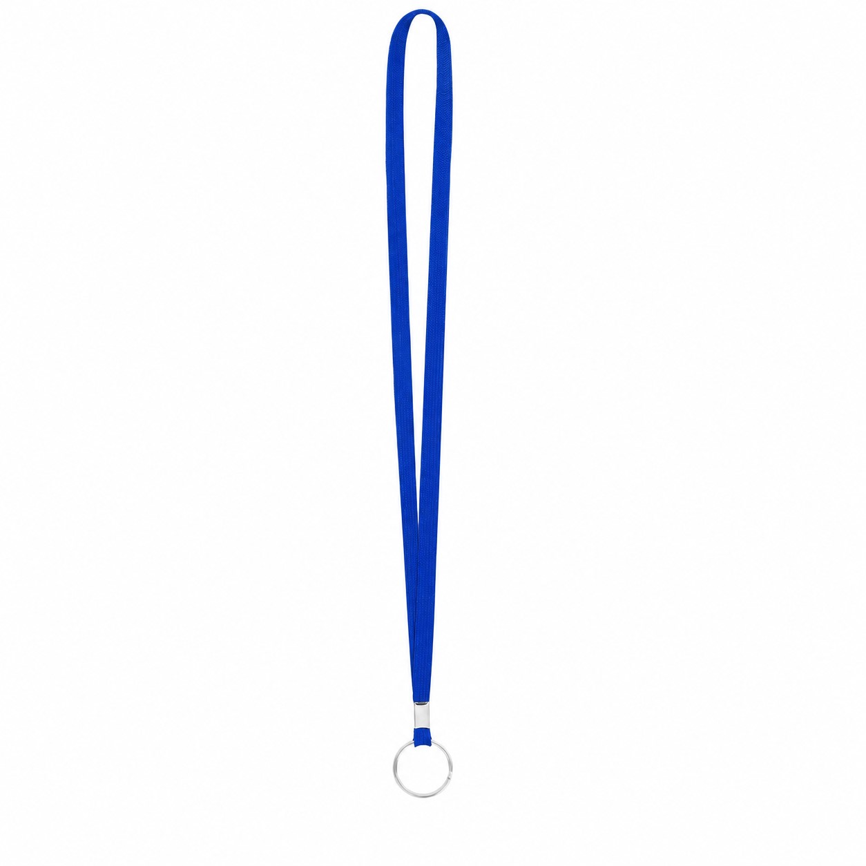 Tubular Polyester Ring Lanyard — Royal Blue