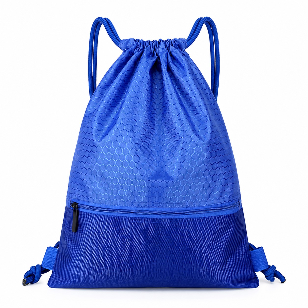 Waterproof Polyester Drawstring Backpack With Front Pocket — view 2
