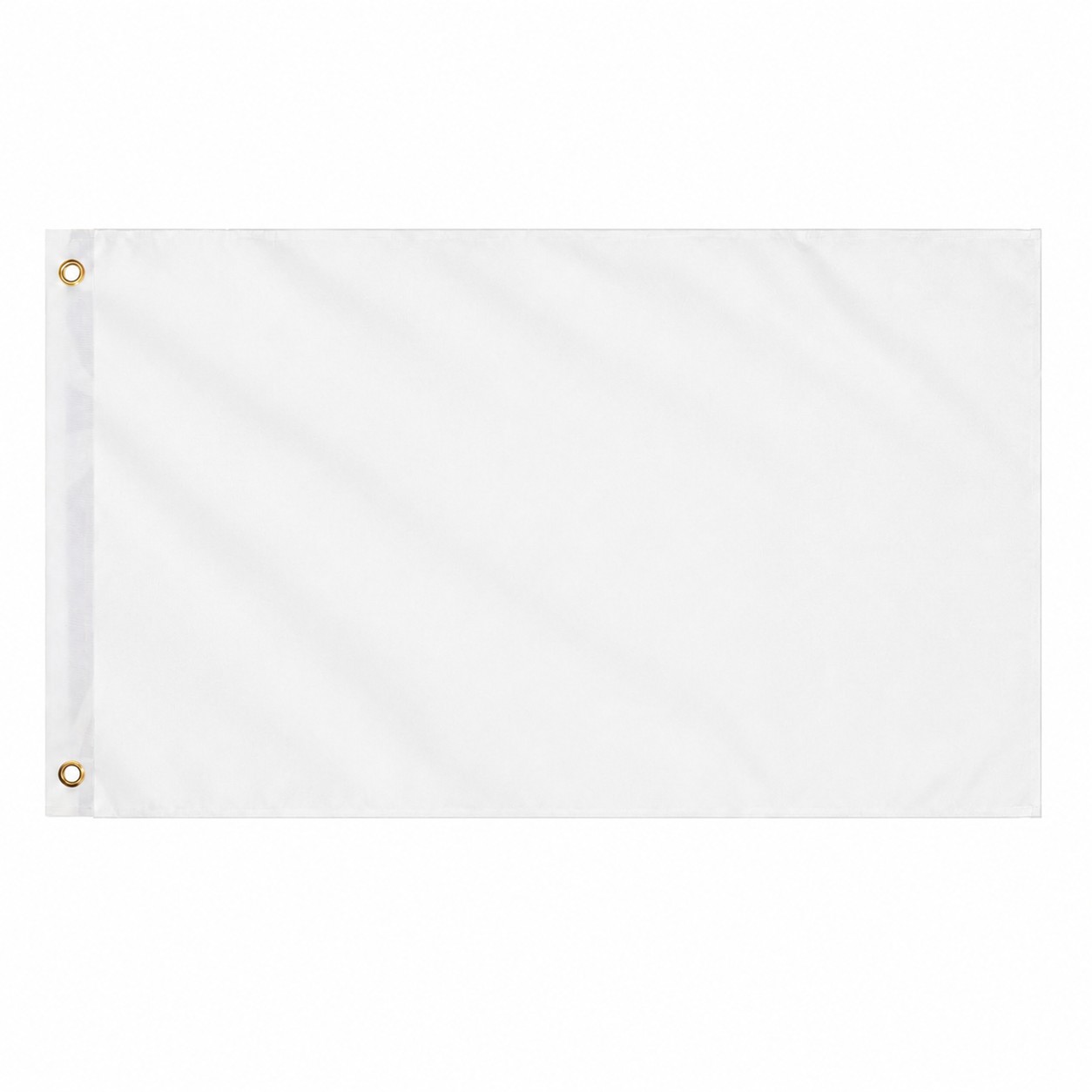 3' Double Sided Polyester Flag — Clear White