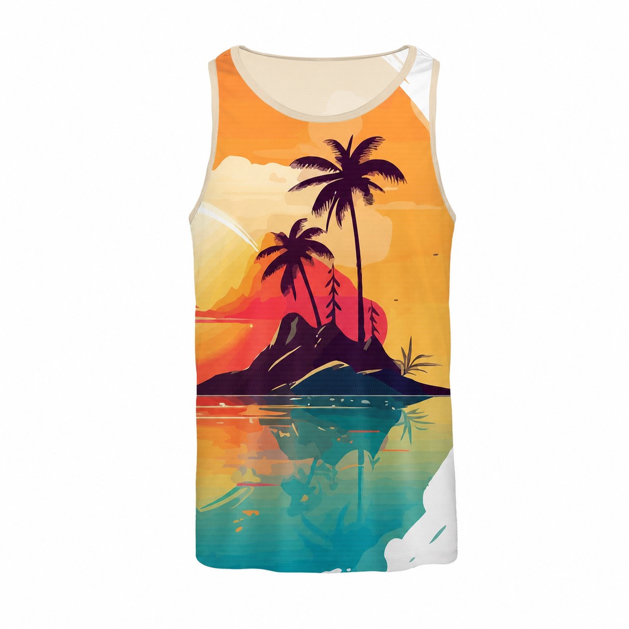 Birdseye Mesh Performance Tank Top — Natural Beige