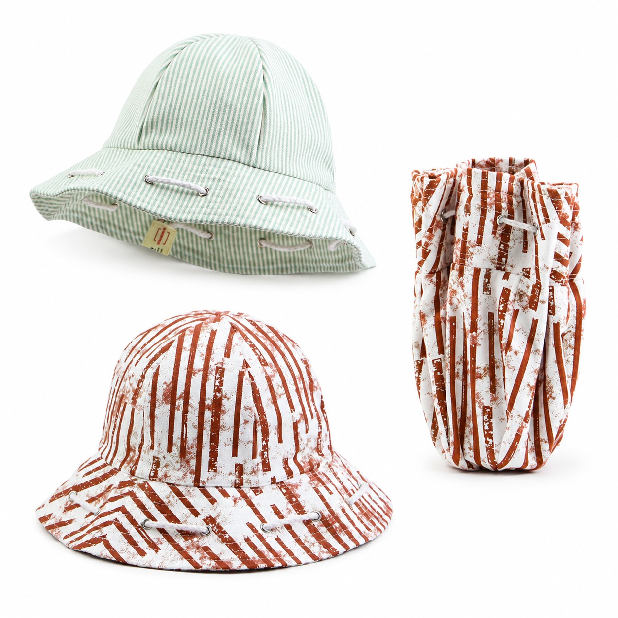Striped Cotton Bucket Sun Hat