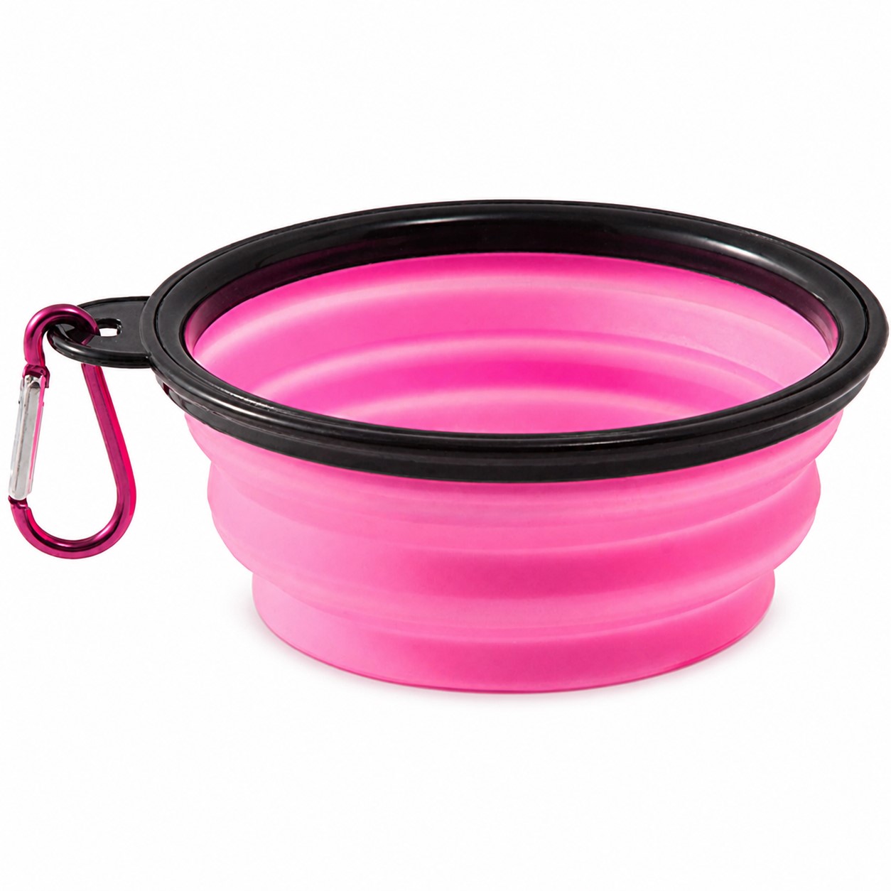 Round Collapsible Polypropylene Pet Bowl With Carabiner — view 2