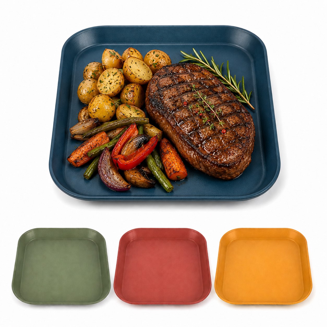Square Wheat Straw Serving Plate