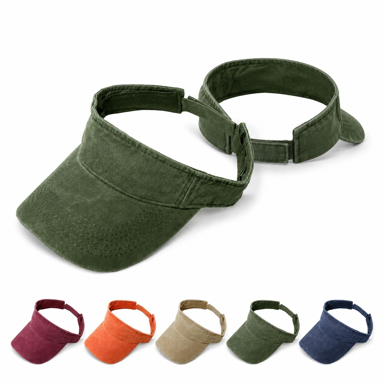 Polyester Adjustable Open Crown Visor