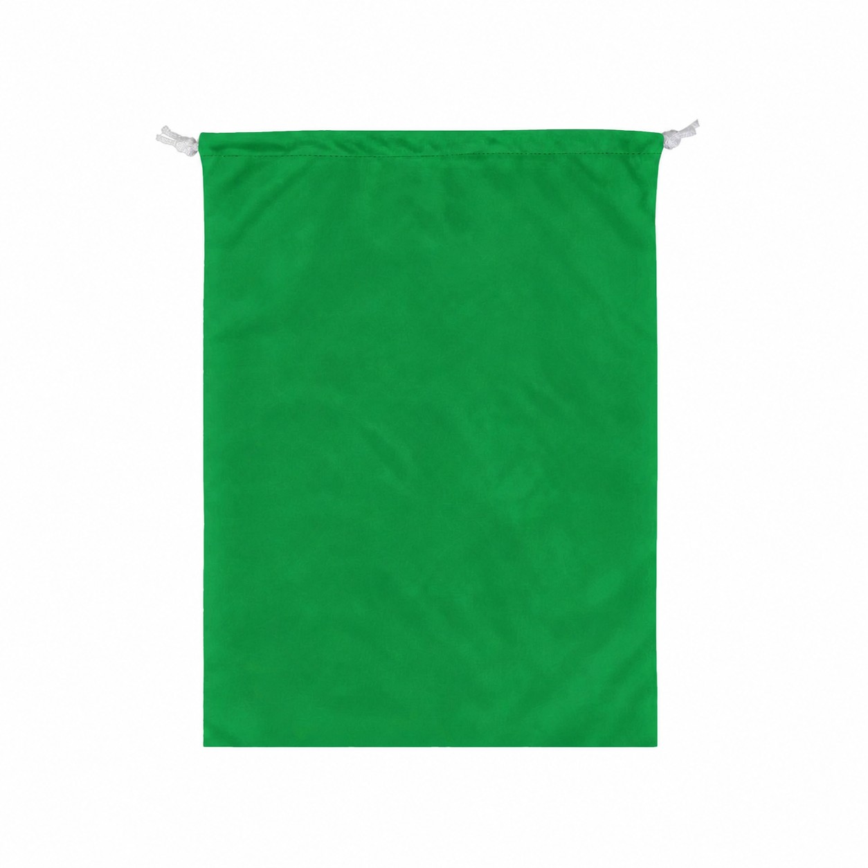 Bird's-Eye Fabric Drawstring Bag — Green
