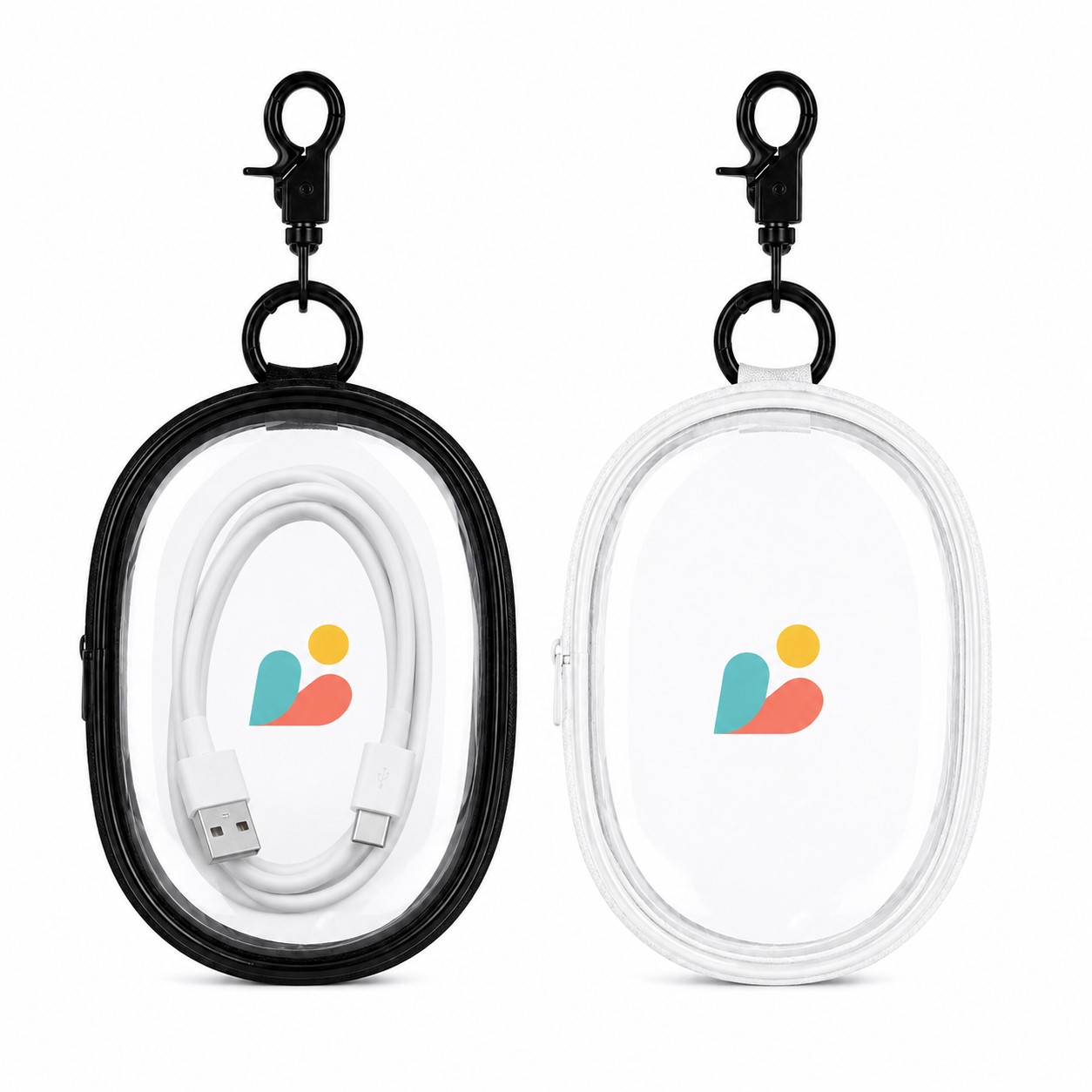 Oval Plastic Cable Storage Pouch With Hook