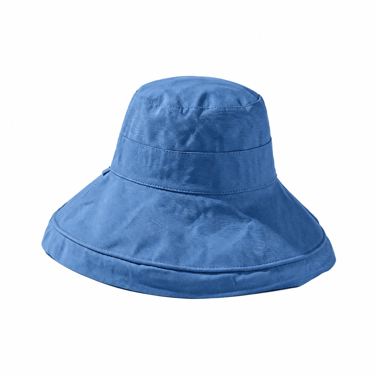 Cotton Reversible Bucket Sun Hat — Blue