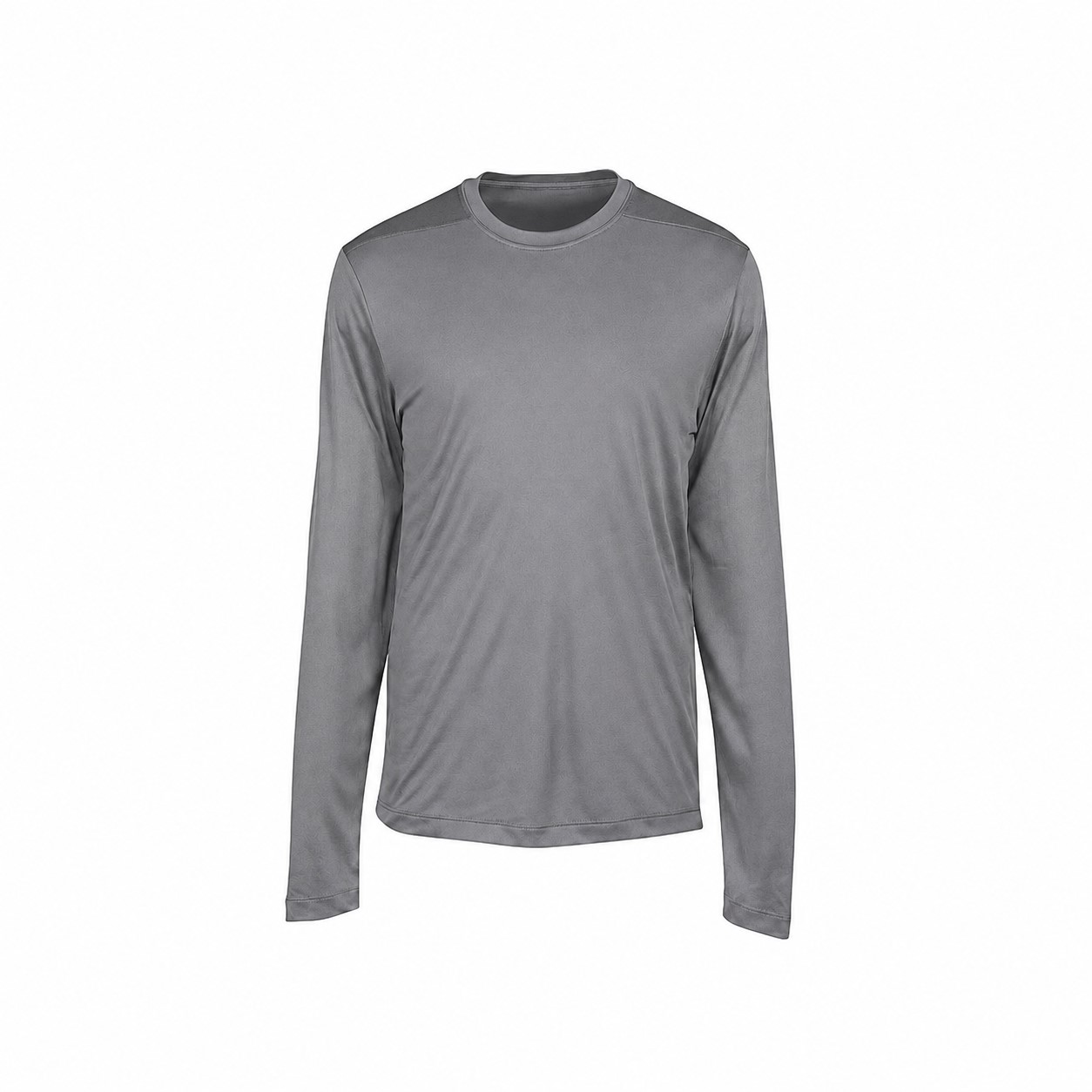 Men's Four-Ounce Polyester Long Sleeve Performance Tee — Gray