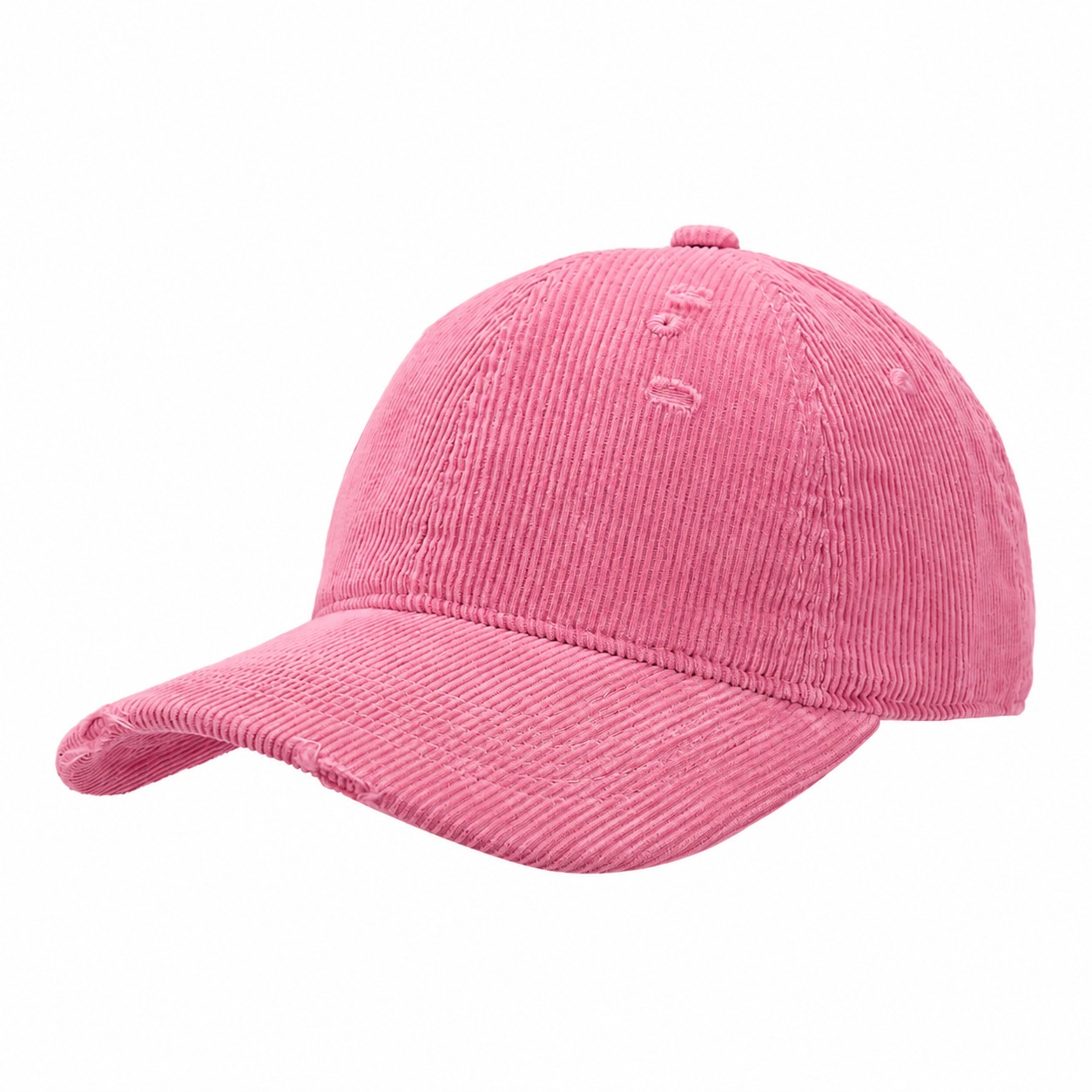 Corduroy Peaked Baseball Cap — Rose Pink