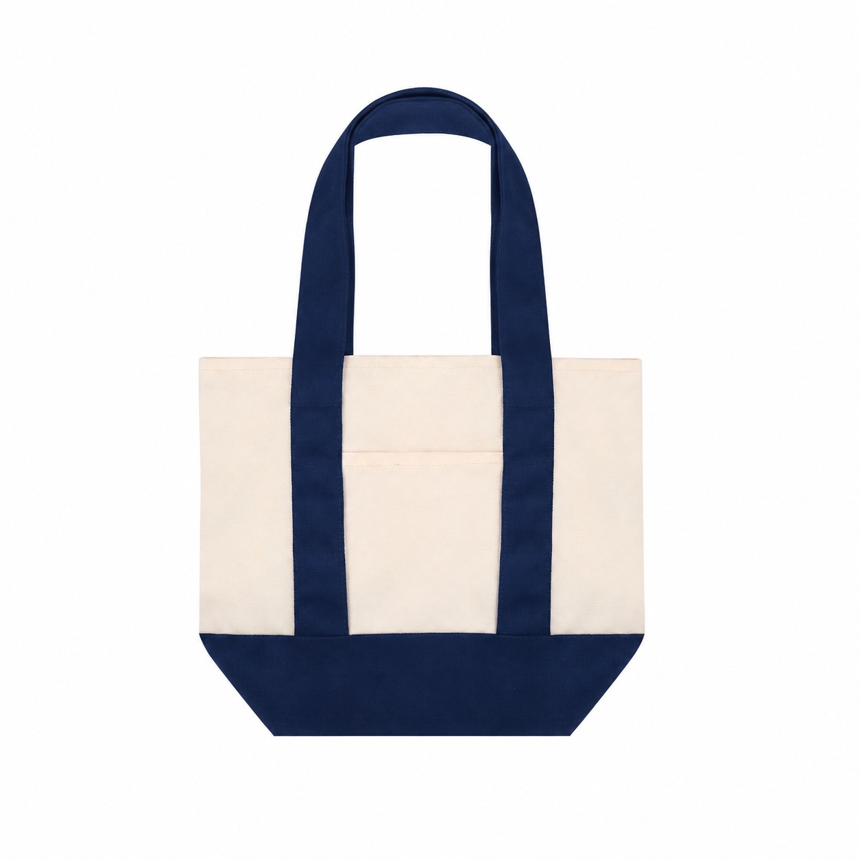 Structured Bottom Canvas Tote Bag — Navy Blue