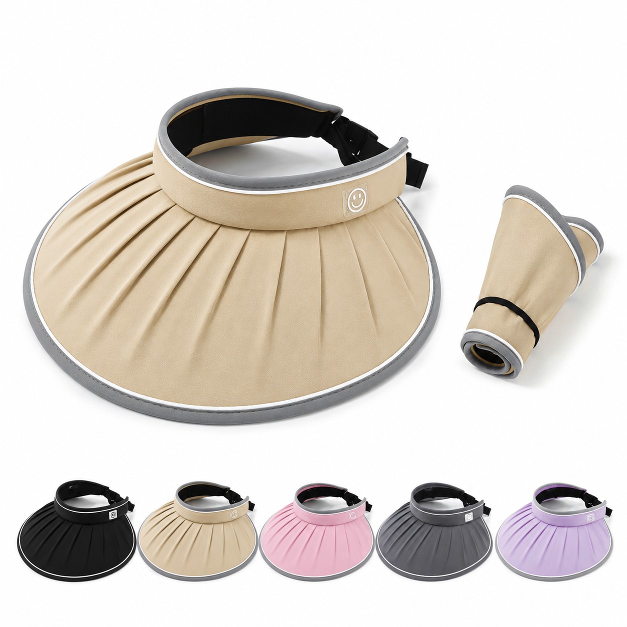 Polyester Shell Pleat Sun Visor