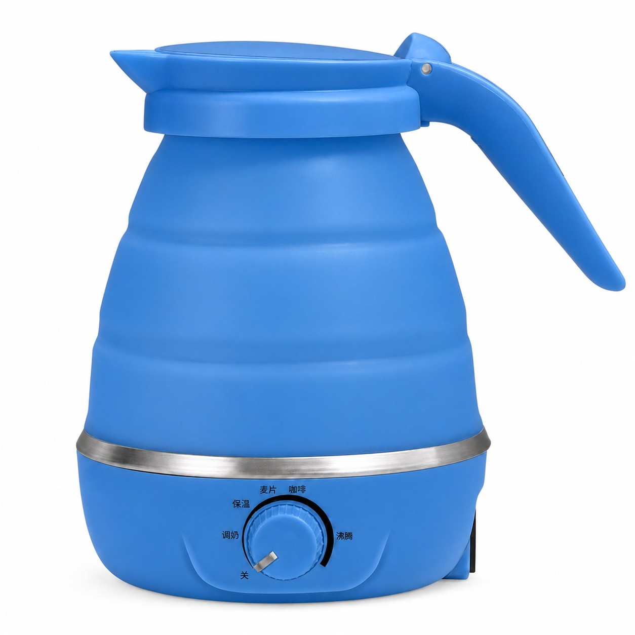 Collapsible Plastic Travel Kettle — Blue