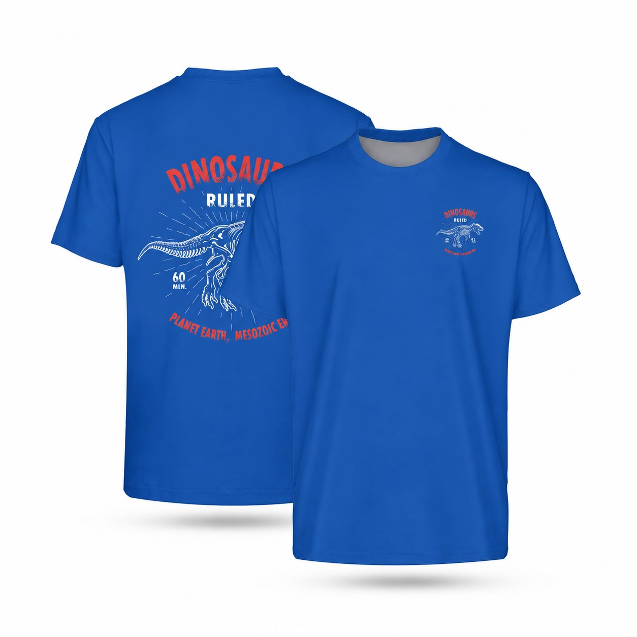 Polyester Short Sleeve T-Shirt — Blue