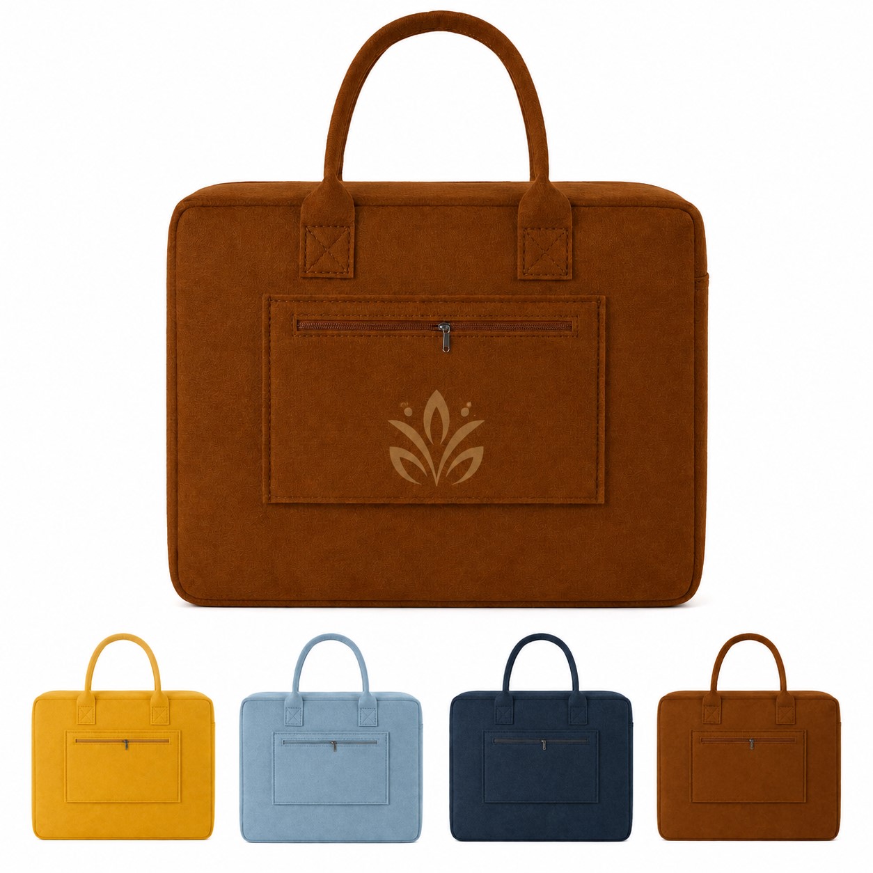 Felt Travel Bag With Front Zipper Pocket