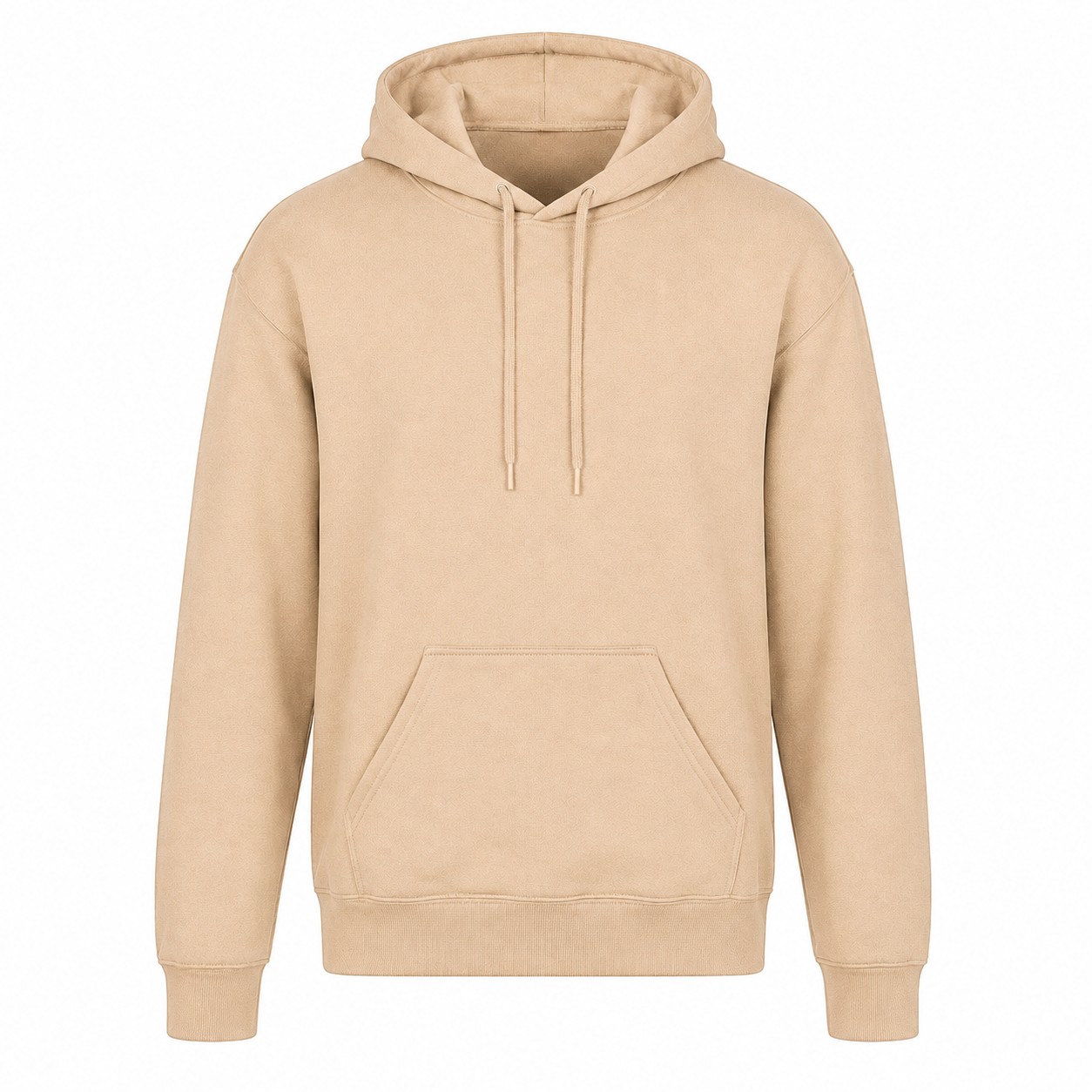Cotton Polyester Fleece Pullover Hoodie — Tan Beige