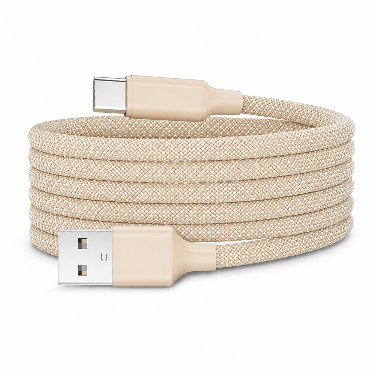 Self Winding Charging Cable — Beige