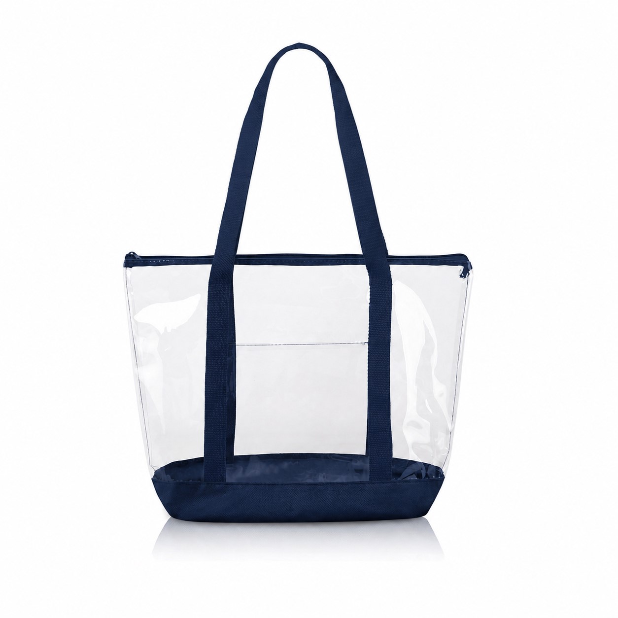 PVC And 600D Polyester Tote Bag — Navy Blue