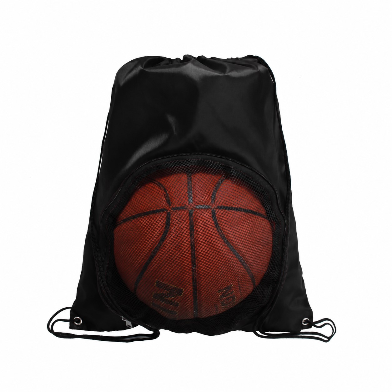 Sport Ball Mesh Drawstring Bag — Black