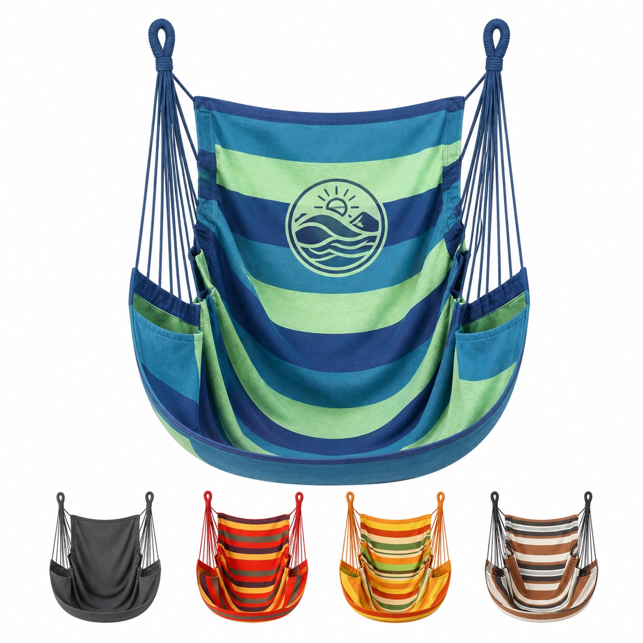 Rope Suspended Canvas Hammock Chair
