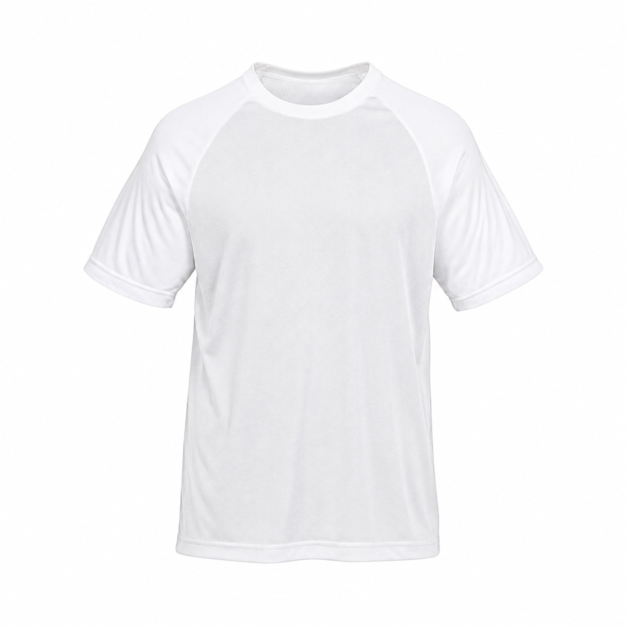 Colorblock Polyester Raglan Shirt — White