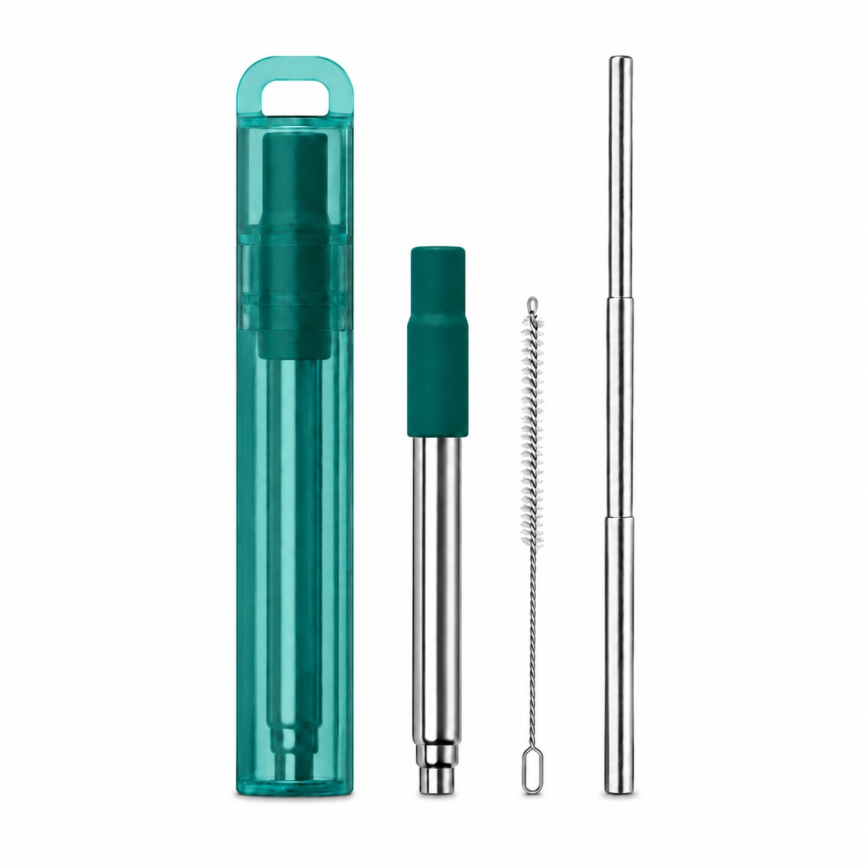 Retractable Stainless Steel Straw With Carry Case — view 2