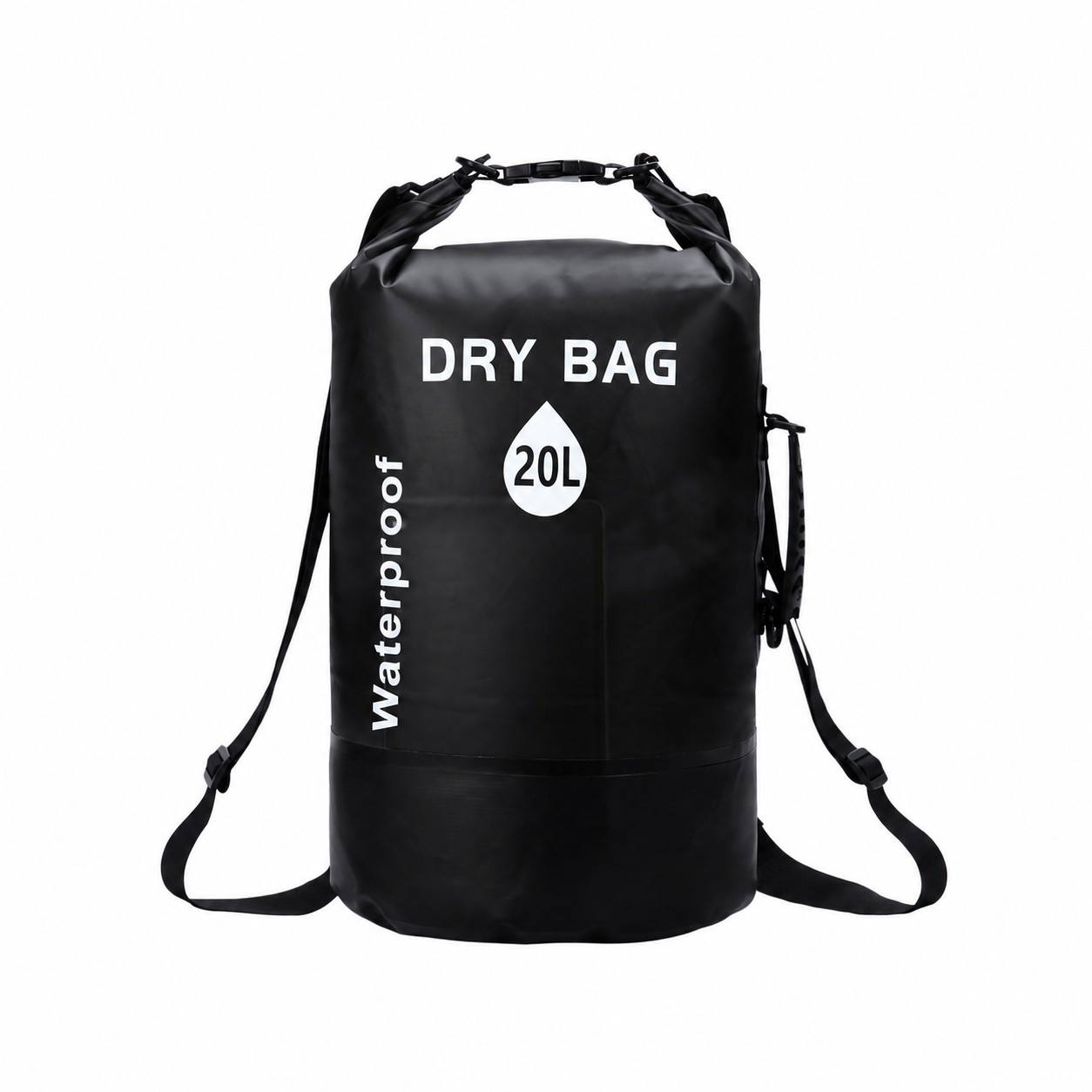 Adjustable Strap PVC Carry Bag — Black