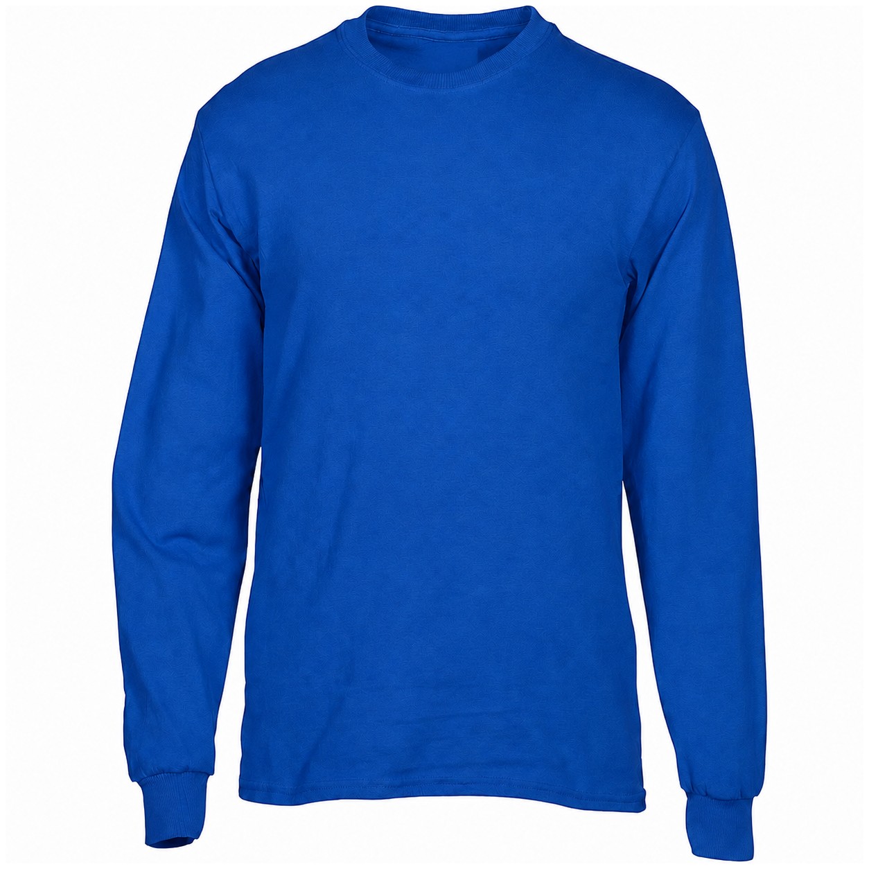 Cotton Long Sleeve Crewneck Shirt — Blue